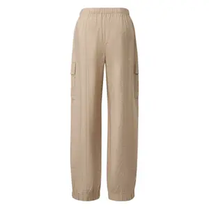 Women's Large Satin-Finish Fluid Viscose Cargo Trousers QS image-1