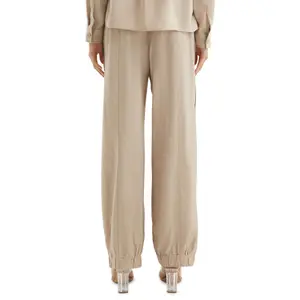 Women's Large Satin-Finish Fluid Viscose Cargo Trousers QS image-5