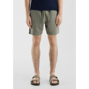 Textured Cotton Shorts QS image-6