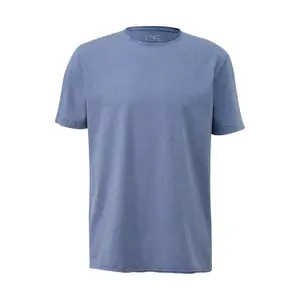 Basic Vintage Effect T-Shirt with Rolled Hem QS image-0