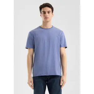Basic Vintage Effect T-Shirt with Rolled Hem QS image-6