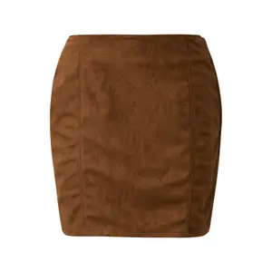 Fitted Faux Suede Mini Skirt Women QS image-0