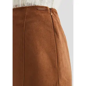 Fitted Faux Suede Mini Skirt Women QS image-3
