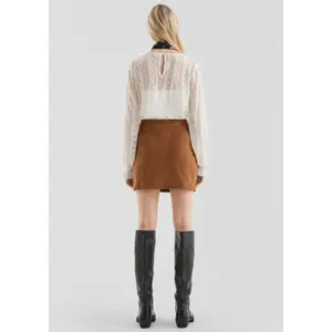 Fitted Faux Suede Mini Skirt Women QS image-4