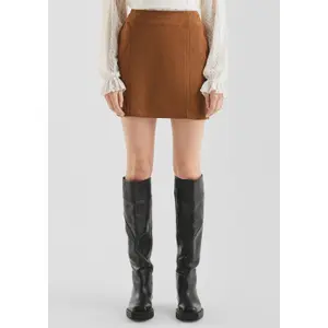 Fitted Faux Suede Mini Skirt Women QS image-6