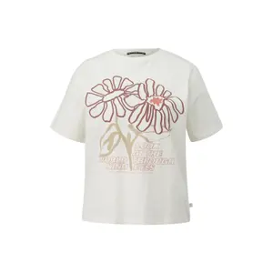 Women's Drop Shoulder T-Shirt with Front Print QS image-0