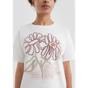 Women's Drop Shoulder T-Shirt with Front Print QS image-3