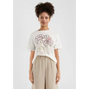 Women's Drop Shoulder T-Shirt with Front Print QS image-6