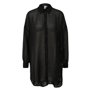 Slightly Sheer Long Blouse for Women QS image-0
