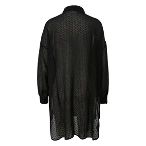 Slightly Sheer Long Blouse for Women QS image-1