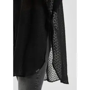 Slightly Sheer Long Blouse for Women QS image-3