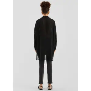 Slightly Sheer Long Blouse for Women QS image-4