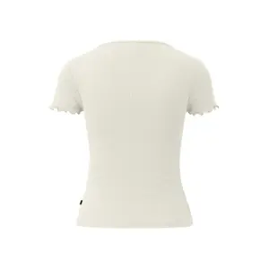 V-Neck T-Shirt with Wavy Cuffs for Women QS image-1