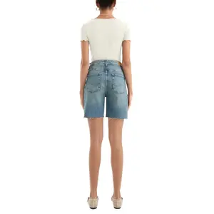 V-Neck T-Shirt with Wavy Cuffs for Women QS image-5