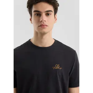 Round Print Crew Neck T-Shirt QS image-3