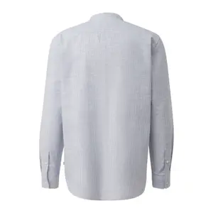 Striped Long Sleeve Shirt with Funnel Neck and Flame Effect Fabric QS image-1