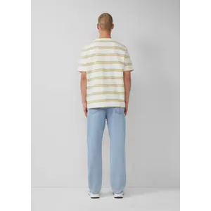 Striped Ribbed Jersey T-shirt QS image-4