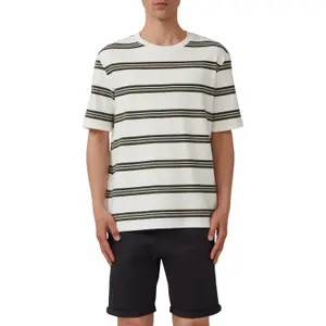 Striped Ribbed Jersey T-shirt QS image-2