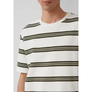 Striped Ribbed Jersey T-shirt QS image-3