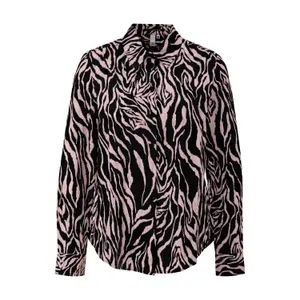 Long Sleeve All Over Print Women's Blouse QS image-0