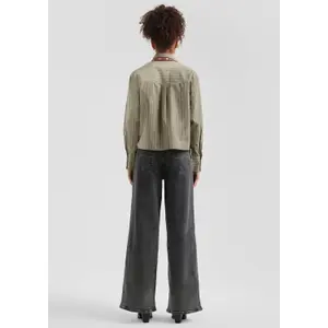 Straight Cut Cotton Shirt with Patch Pockets for Women QS image-4