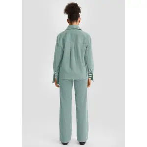 Women's Corduroy Shirt with Chest Pockets QS image-4