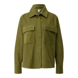 Women's Corduroy Shirt with Chest Pockets QS image-0