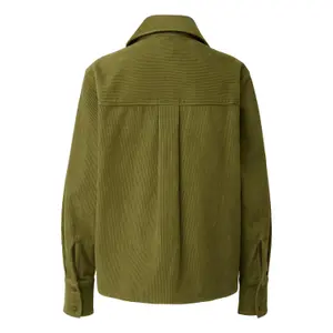 Women's Corduroy Shirt with Chest Pockets QS image-1