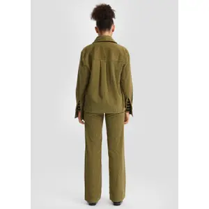 Women's Corduroy Shirt with Chest Pockets QS image-4