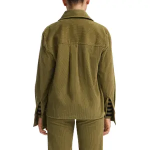 Women's Corduroy Shirt with Chest Pockets QS image-5