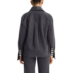 Women's Corduroy Shirt with Chest Pockets QS image-5