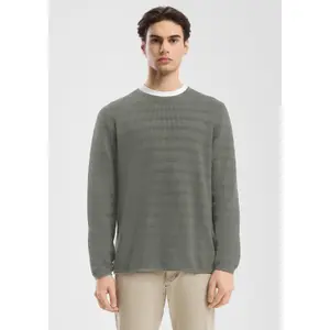 Textured Ribbed Wash Jersey Sweater QS image-6