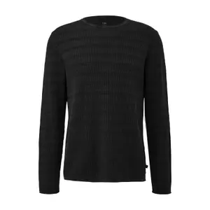 Textured Ribbed Wash Jersey Sweater QS image-0