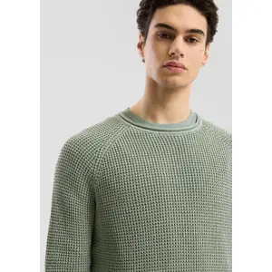 Openwork Washed Knit Sweater QS image-3