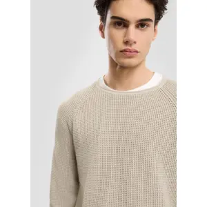 Openwork Washed Knit Sweater QS image-3