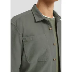 Long Sleeve Corduroy Overshirt with Pockets QS image-3