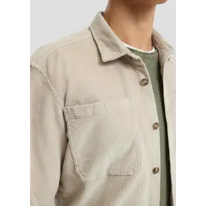Long Sleeve Corduroy Overshirt with Pockets QS image-3