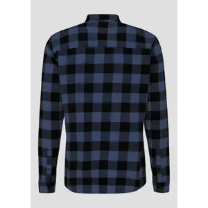 Long Sleeve Check Flannel Shirt Jacket with Kent Collar QS image-2