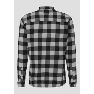 Long Sleeve Check Flannel Shirt Jacket with Kent Collar QS image-2