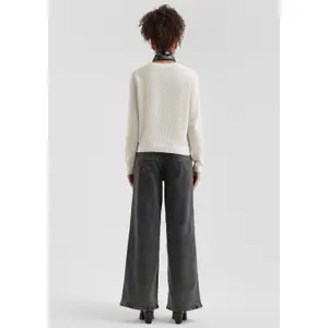 Lace Pattern Cotton Jumper for Women QS image-4