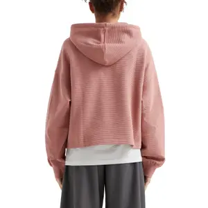 Women's Oversized Hoodie with Textured Pattern QS image-5