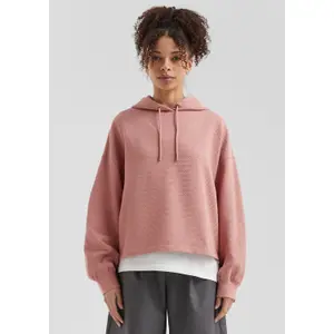 Women's Oversized Hoodie with Textured Pattern QS image-6