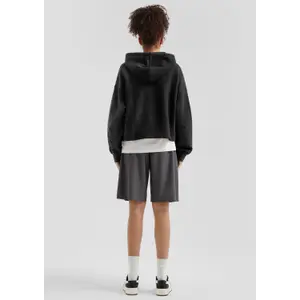 Textured Hooded Sweatshirt with Dropped Shoulders for Women QS image-4