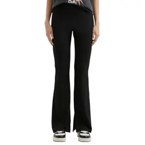 Women's Bootcut Flared Jersey Trousers with Slits QS image-2