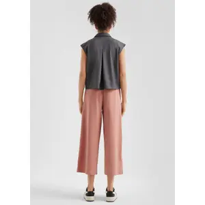 Wide High-Waisted Culotte Trousers Women QS image-4