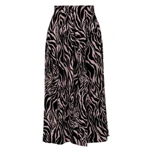 Women's Pleated Printed Viscose Maxi Skirt QS image-0