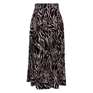 Women's Pleated Printed Viscose Maxi Skirt QS image-1