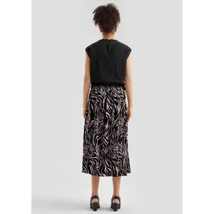 Women's Pleated Printed Viscose Maxi Skirt QS image-4