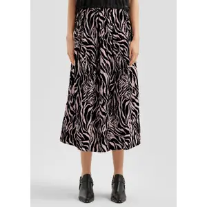 Women's Pleated Printed Viscose Maxi Skirt QS image-6