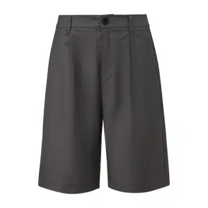 Pleated Wide Leg Chino Trousers Women QS image-0
